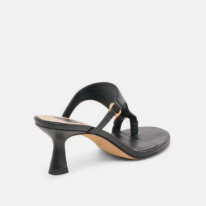 DERREL HEELS BLACK LEATHER