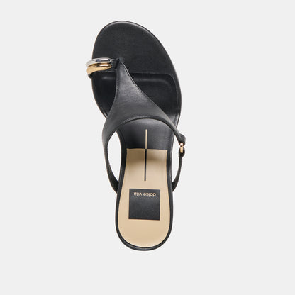 DERREL HEELS BLACK LEATHER