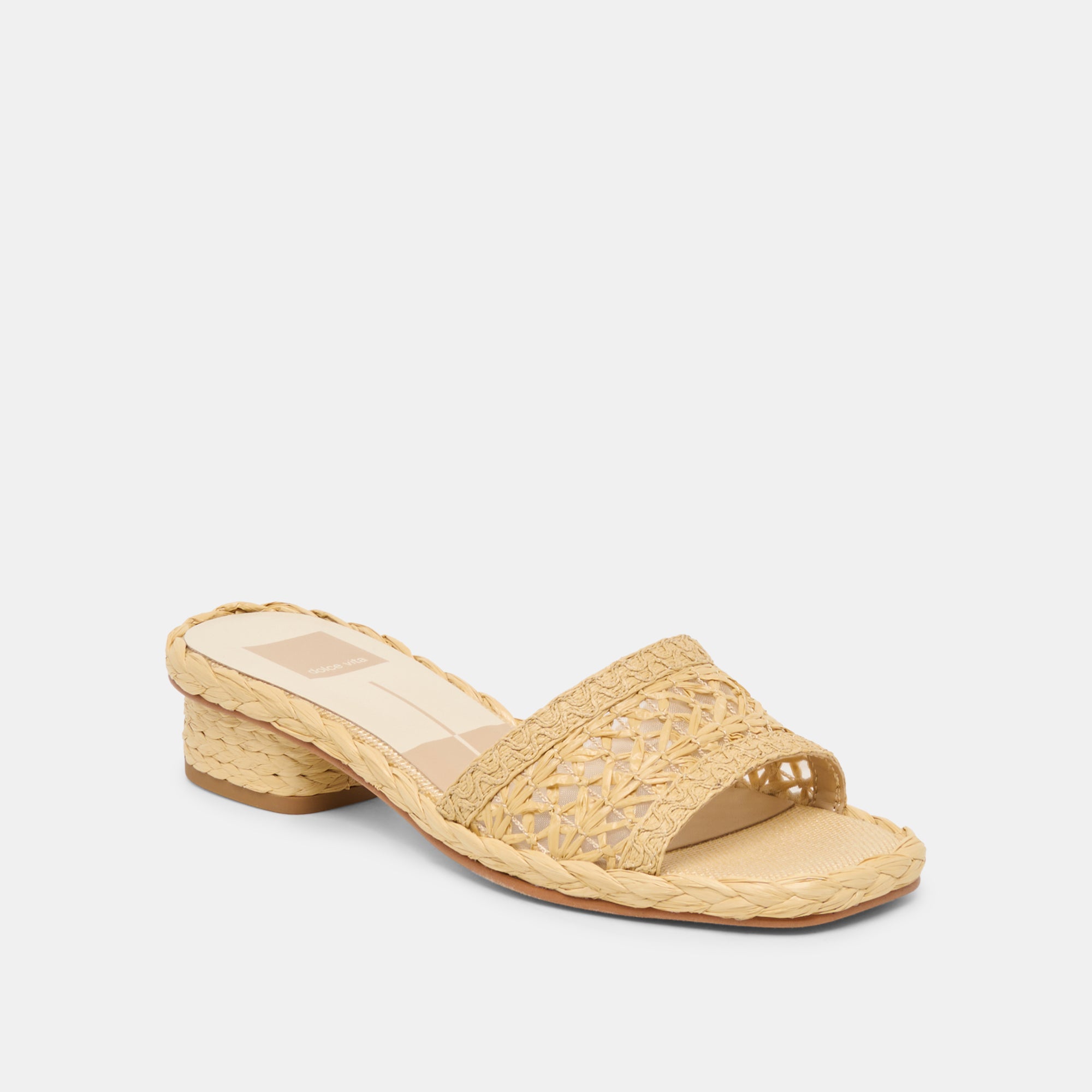 DIXI WIDE SANDALS LT NATURAL CROSS HATCH RAFFIA - view 2