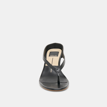 DOREEN HEELS BLACK LEATHER