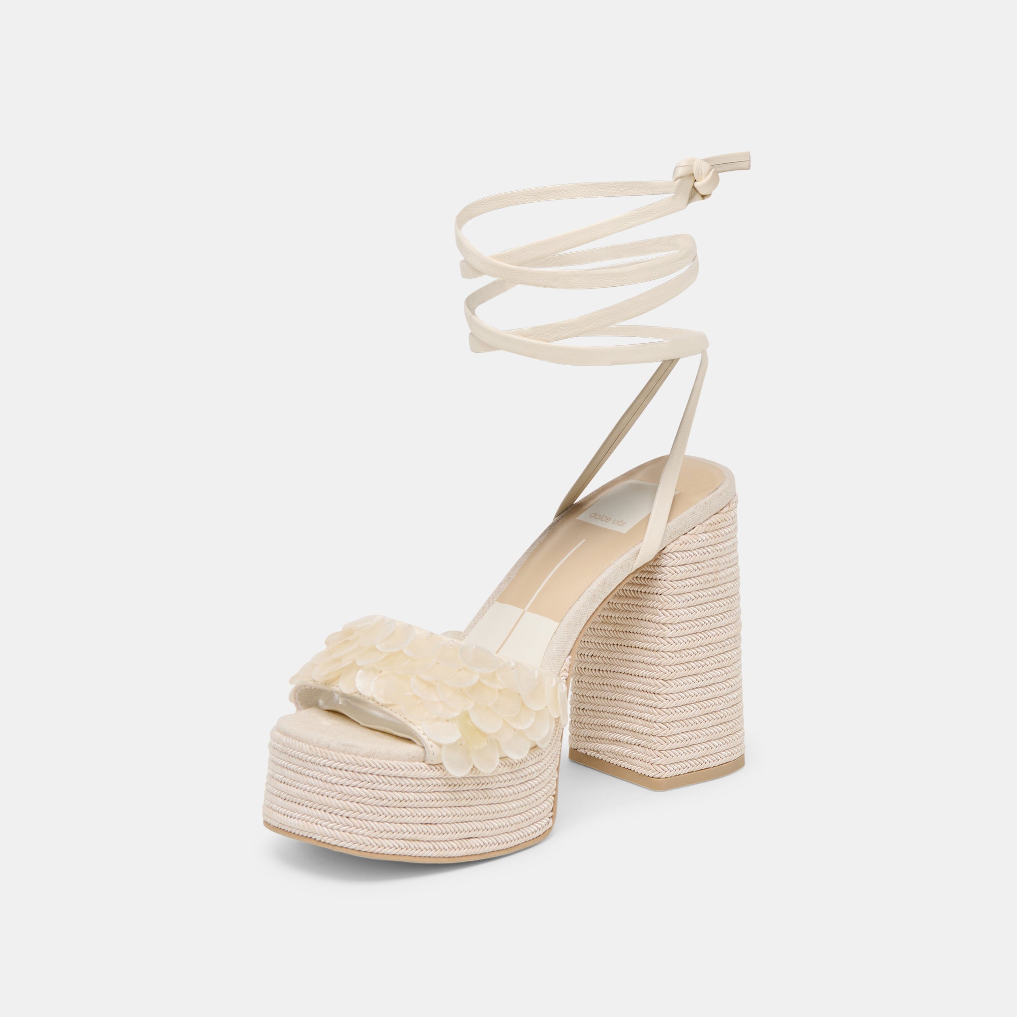 DORTHY CONFETTI HEELS IVORY LEATHER - view 6
