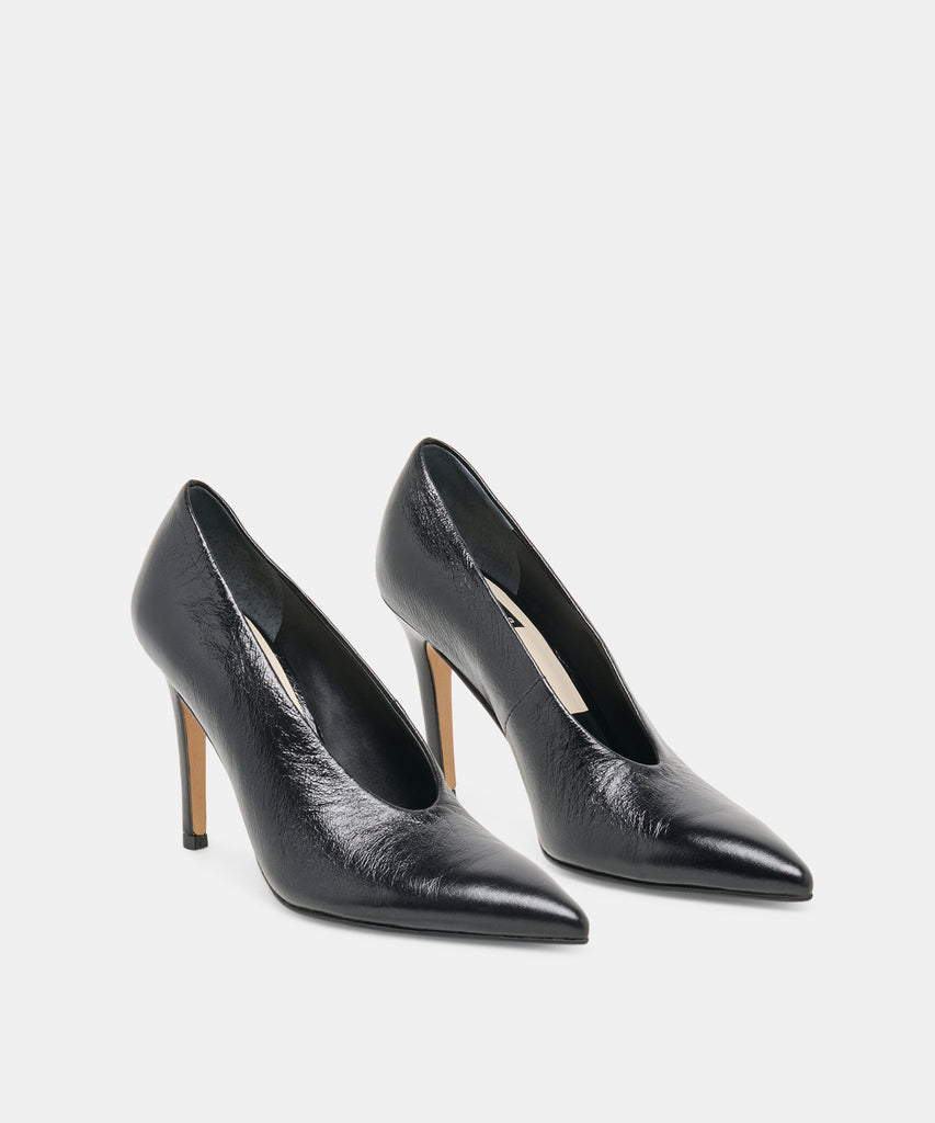 EMANI HEELS BLACK LEATHER