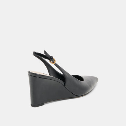 EVELAN WEDGES BLACK LEATHER