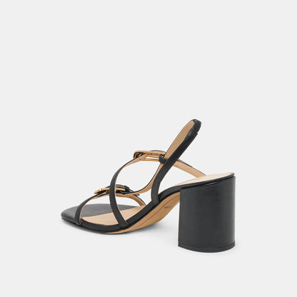 FAYE HEELS BLACK LEATHER