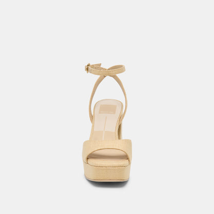 FELICA HEELS NATURAL RAFFIA