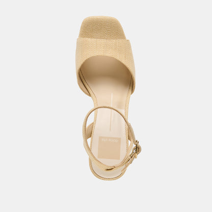 FELICA HEELS NATURAL RAFFIA