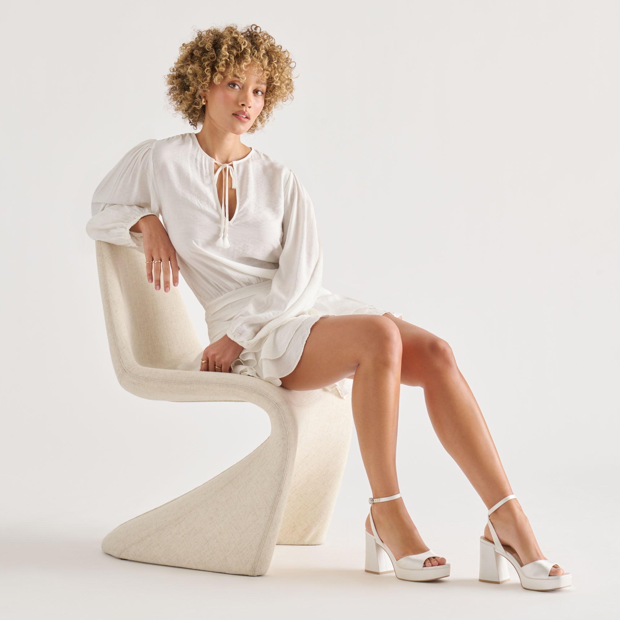 FELICA HEELS WHITE SATIN - view 4