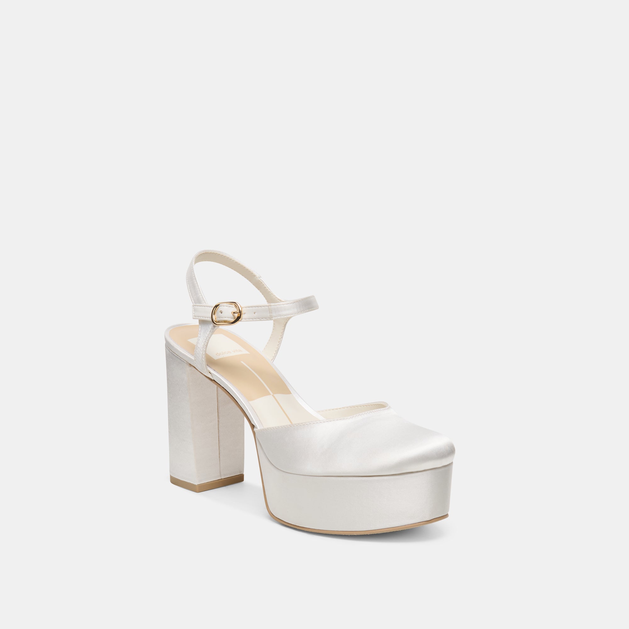 GERO SATIN HEELS TRUE WHITE SATIN - view 2