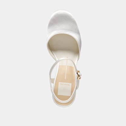 GERO SATIN HEELS TRUE WHITE SATIN