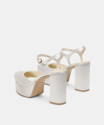 GERO SATIN HEELS TRUE WHITE SATIN