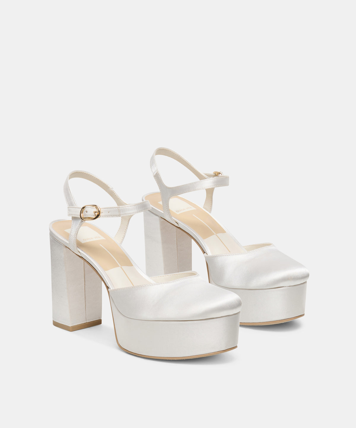 GERO SATIN HEELS TRUE WHITE SATIN - view 2