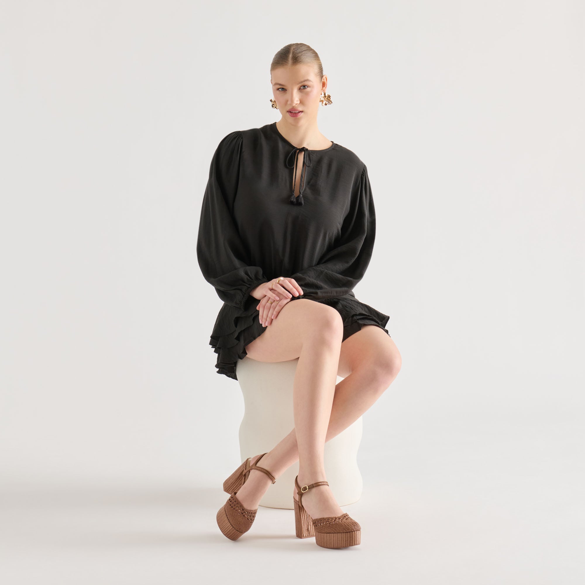 GERO HEELS MID BROWN WOVEN RAFFIA - view 4