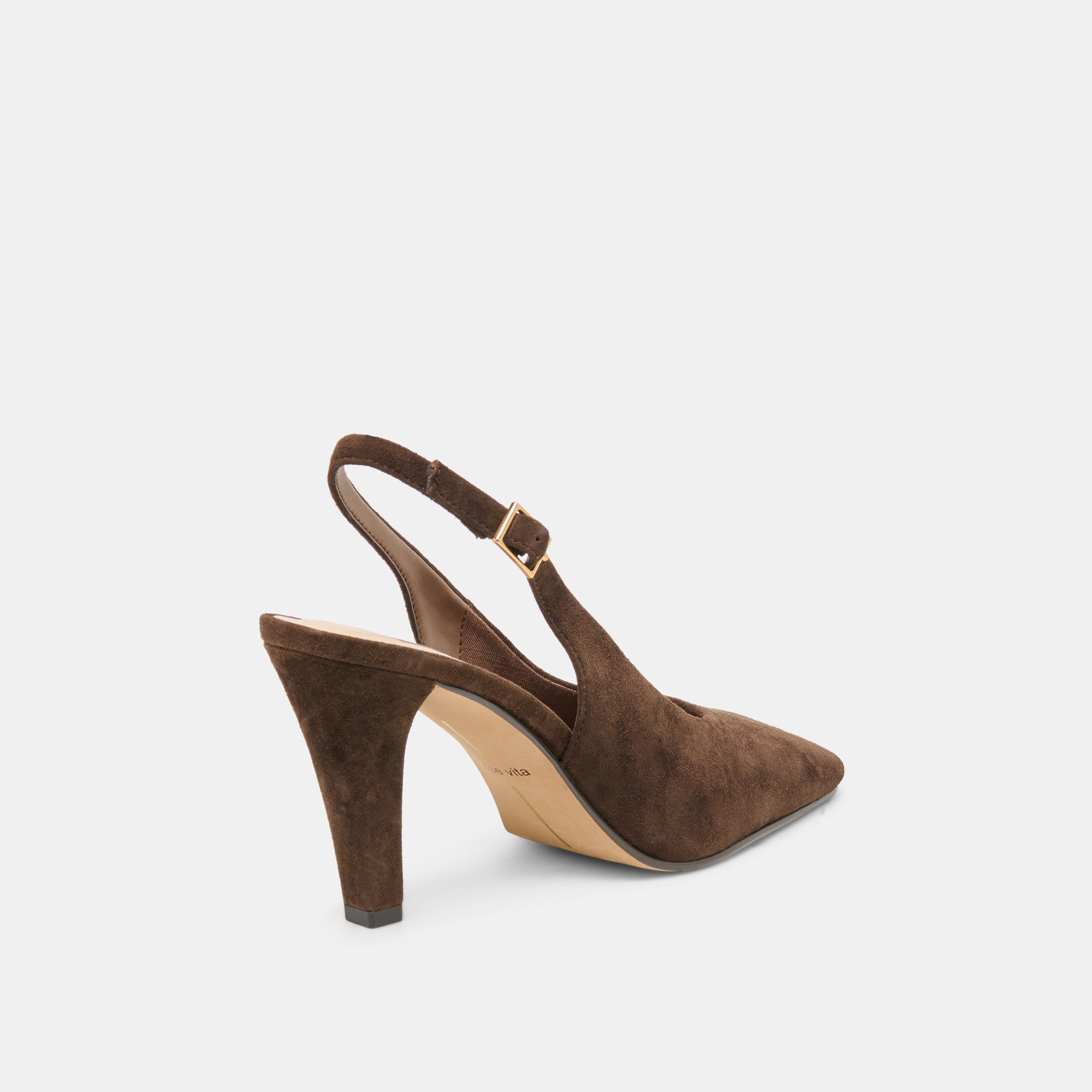 GESSIA HEELS DK BROWN SUEDE - view 3