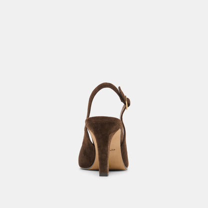 GESSIA HEELS DK BROWN SUEDE