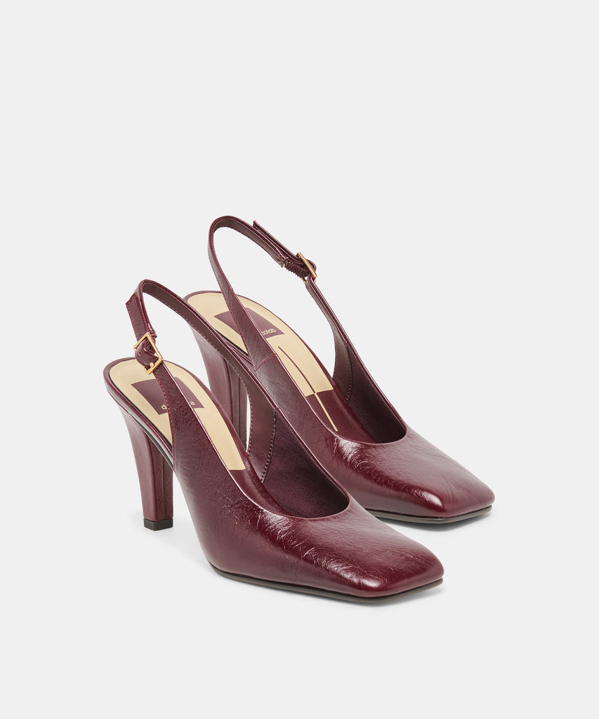 GESSIA HEELS OXBLOOD CRINKLE PATENT