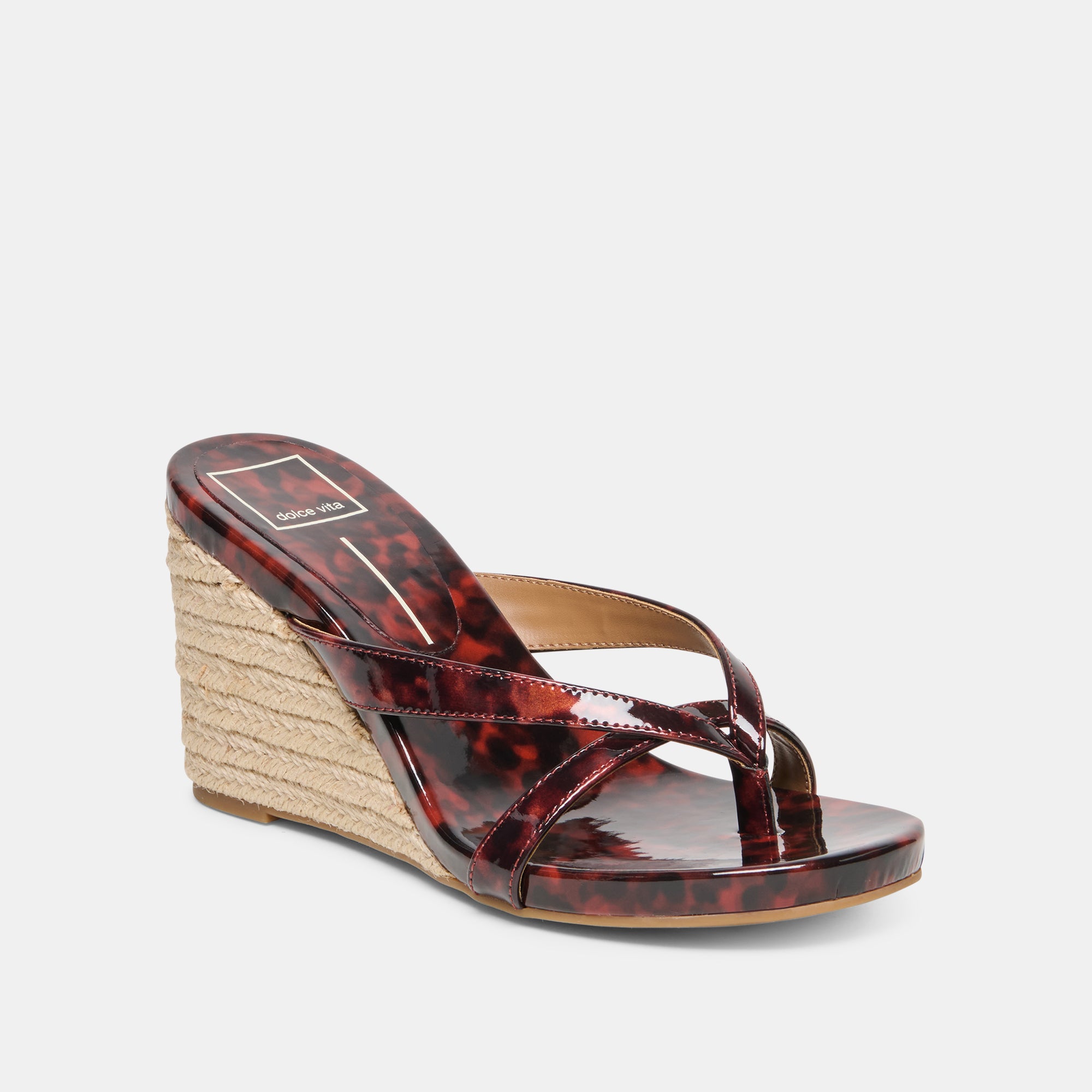 HELAN ESPADRILLE WEDGES TORTOISE PATENT LEATHER - view 2