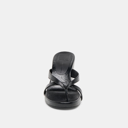 HELAN WEDGES BLACK LEATHER