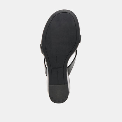 HELAN WEDGES BLACK LEATHER