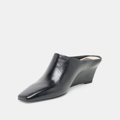HILAH MULES MIDNIGHT CRINKLE PATENT