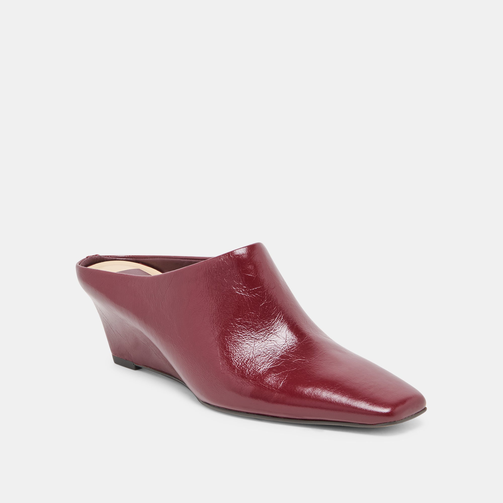 HILAH MULES OXBLOOD CRINKLE PATENT - view 2