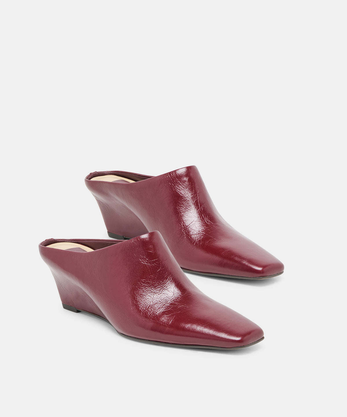 HILAH MULES OXBLOOD CRINKLE PATENT - view 2