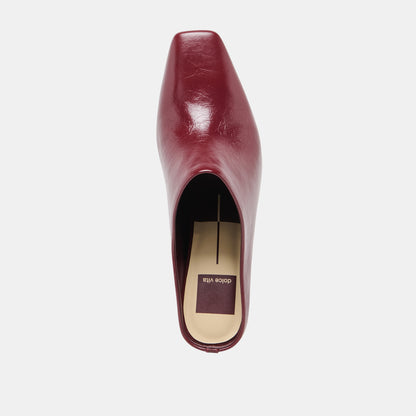 HILAH MULES OXBLOOD CRINKLE PATENT