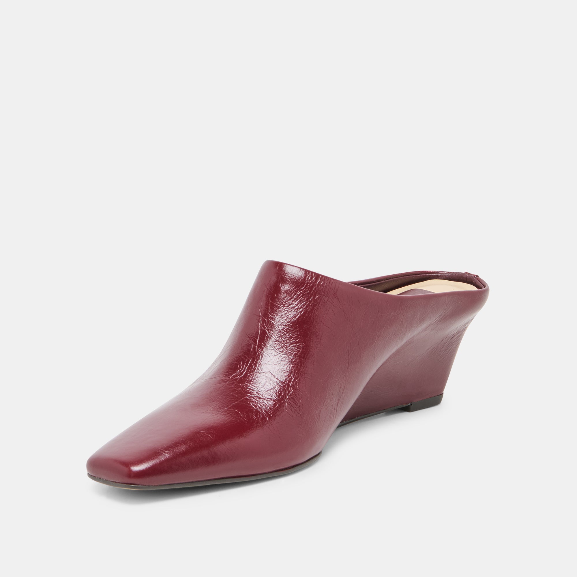 HILAH MULES OXBLOOD CRINKLE PATENT - view 4