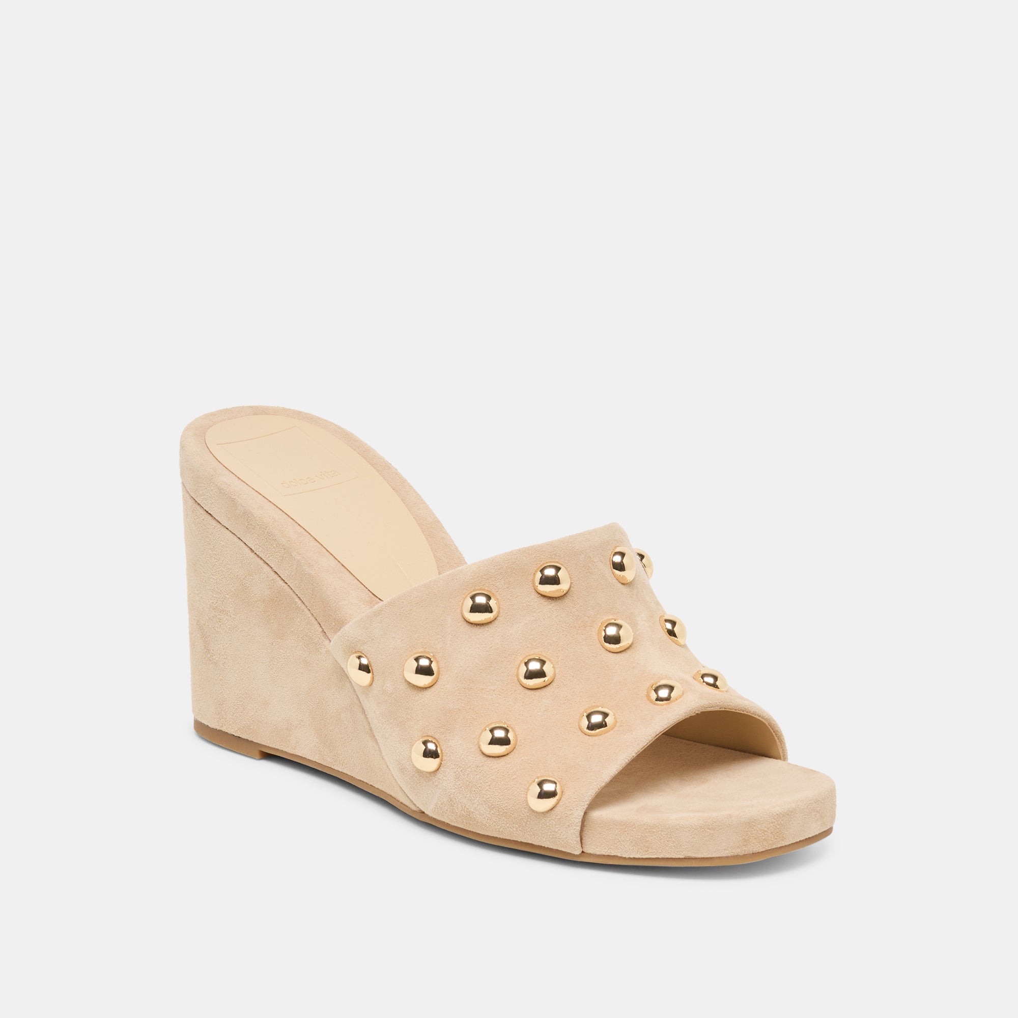 HOLTA STUD WEDGES CAMEL SUEDE - view 3