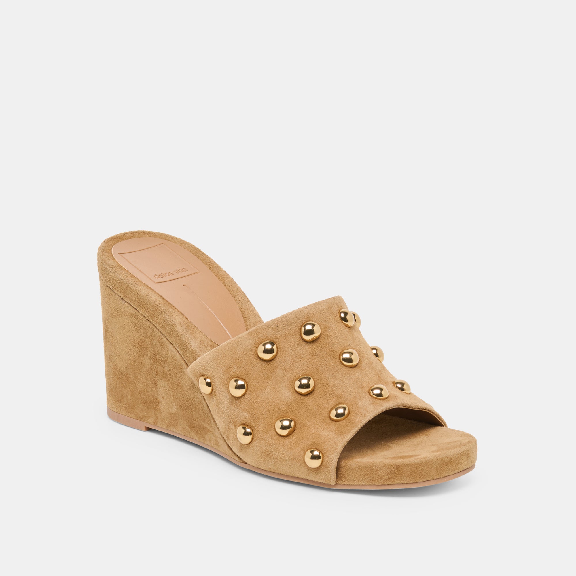 HOLTA STUD WEDGES LT BROWN SUEDE - view 2