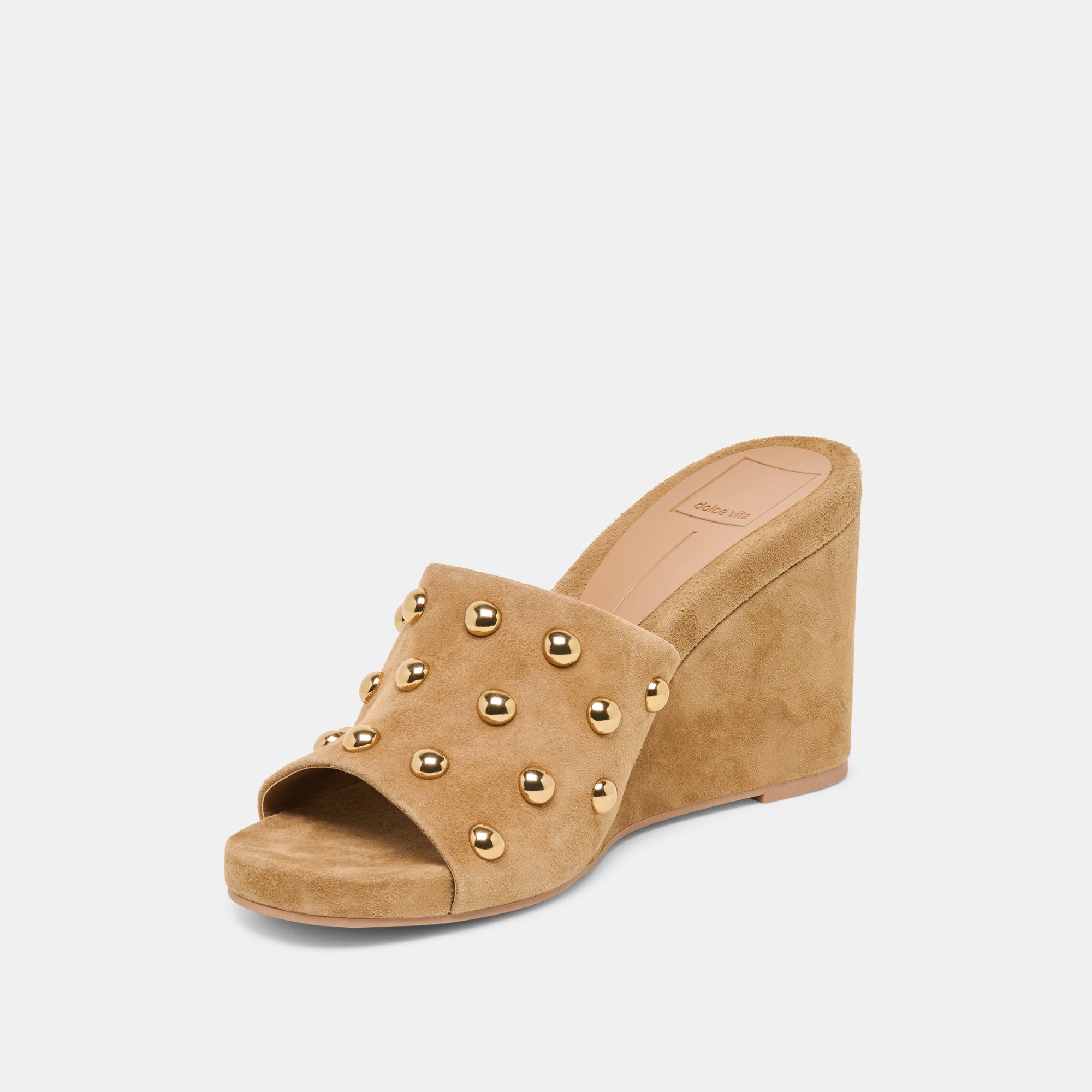 HOLTA STUD WEDGES LT BROWN SUEDE - view 4
