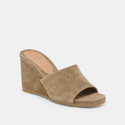HOLTA WEDGES OLIVE SUEDE
