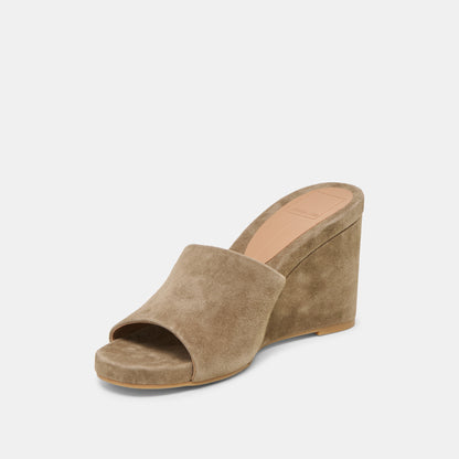 HOLTA WEDGES OLIVE SUEDE