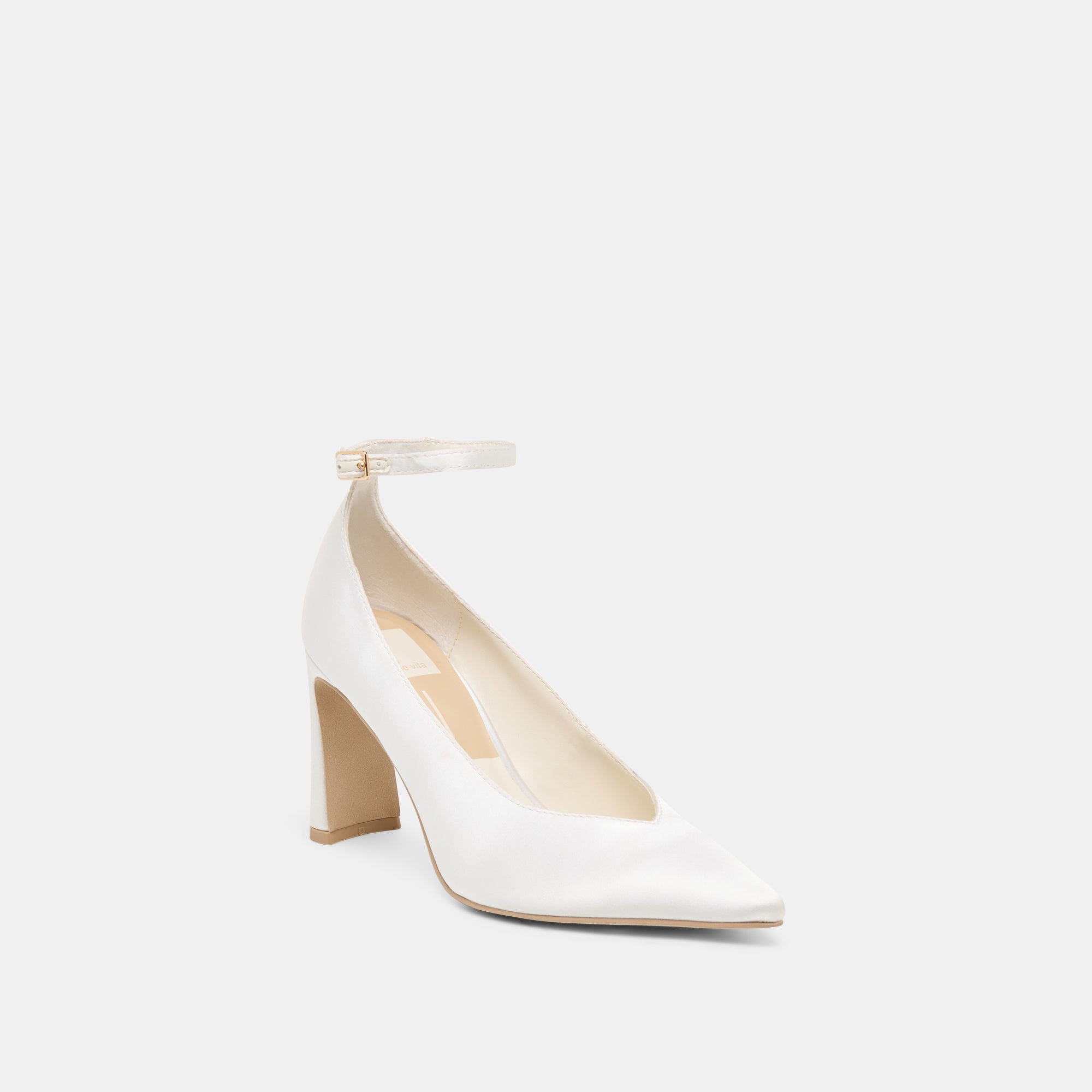 KARSIN SATIN HEELS TRUE WHITE SATIN - view 2