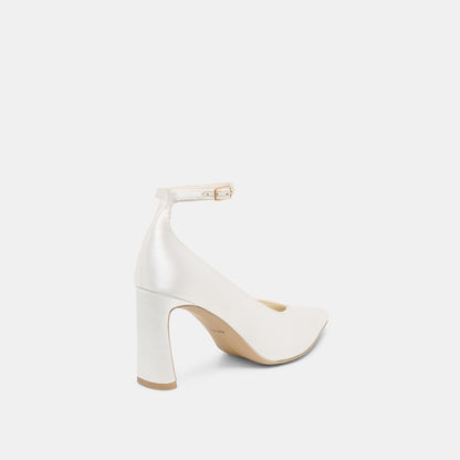 KARSIN SATIN HEELS TRUE WHITE SATIN