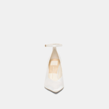 KARSIN SATIN HEELS TRUE WHITE SATIN