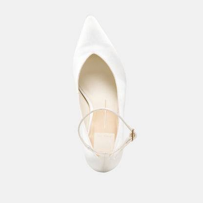 KARSIN SATIN HEELS TRUE WHITE SATIN