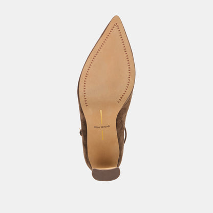 KARSIN HEELS DK BROWN SUEDE