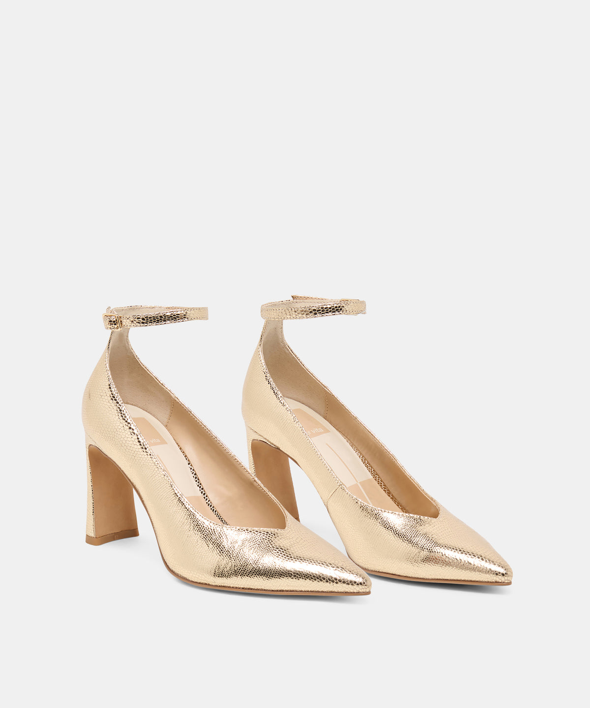 KARSIN HEELS GOLD EMBOSSED LEATHER - view 2