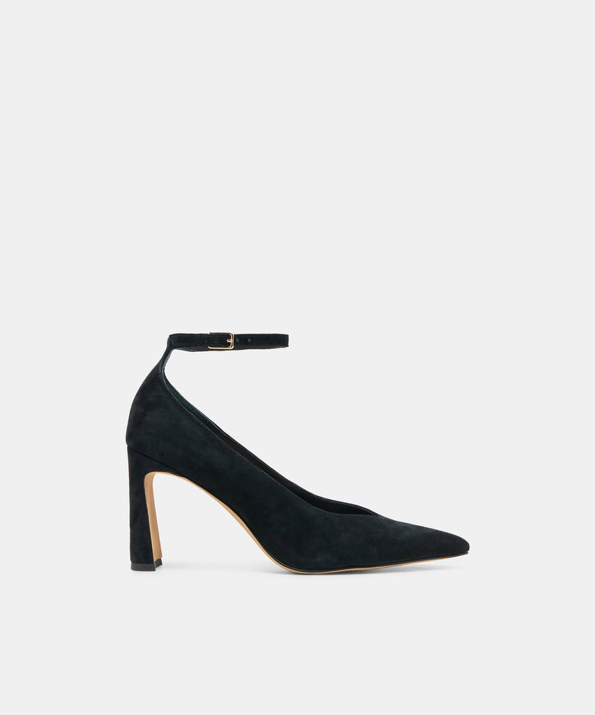 KARSIN Onyx Suede Closed-Toe Heels | Dolce Vita