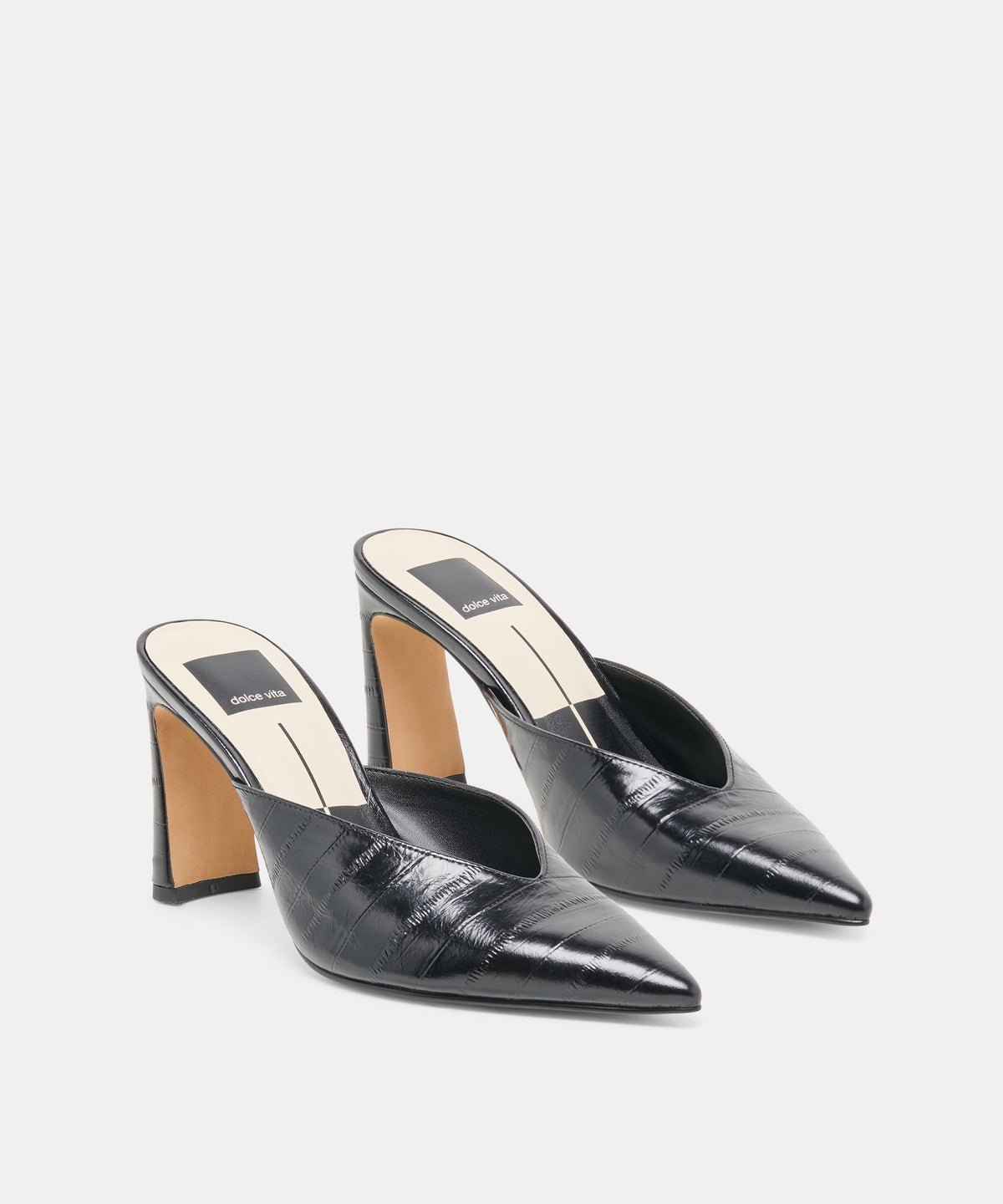 KENTIN HEELS NOIR EMBOSSED LEATHER - view 2
