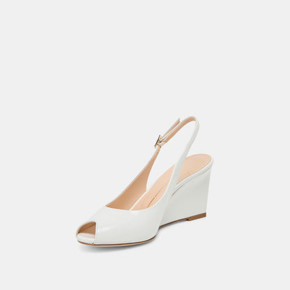 KOLA WEDGES WHITE LEATHER