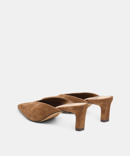 LAVINA MULES COCOA SUEDE