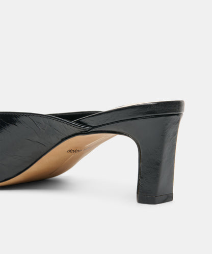 LAVINA MULES MIDNIGHT CRINKLE PATENT
