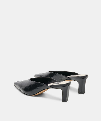 LAVINA MULES MIDNIGHT CRINKLE PATENT
