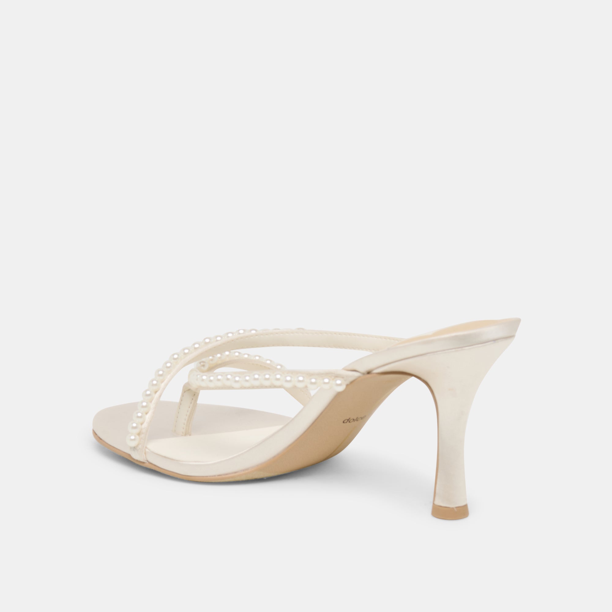 LIANO PEARL HEELS OFF WHITE SATIN - view 9