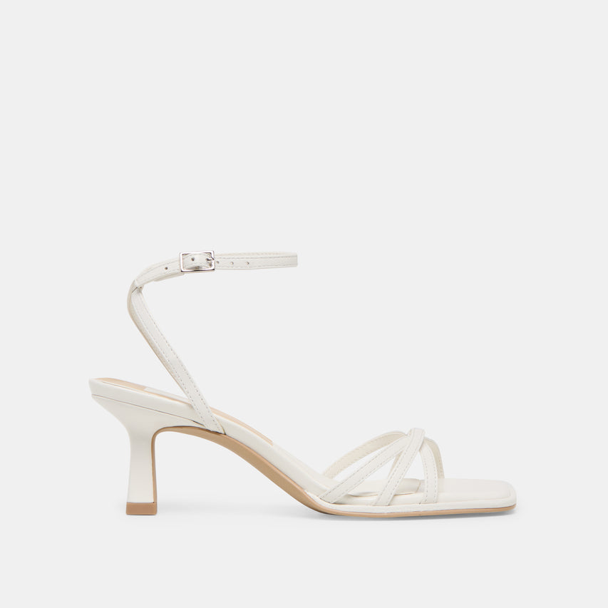 MANJI HEELS TRUE WHITE LEATHER