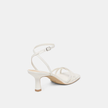 MANJI HEELS TRUE WHITE LEATHER