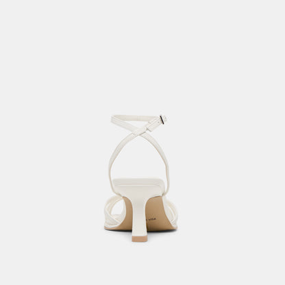 MANJI HEELS TRUE WHITE LEATHER