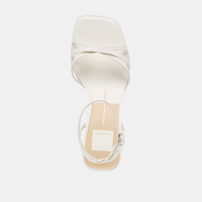 MANJI HEELS TRUE WHITE LEATHER