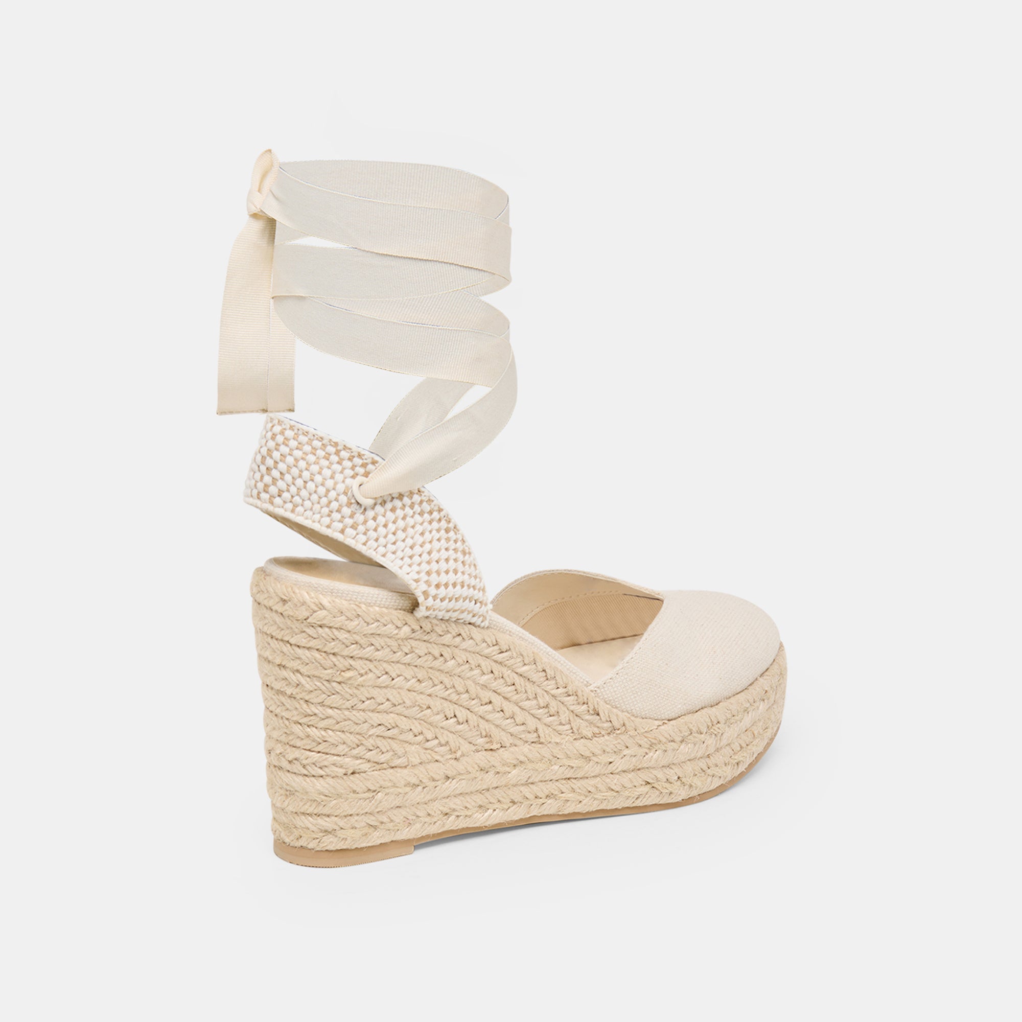 NOURA WEDGES ECRU LINEN - view 5